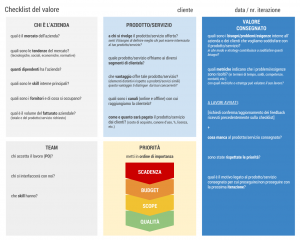 checklist valore