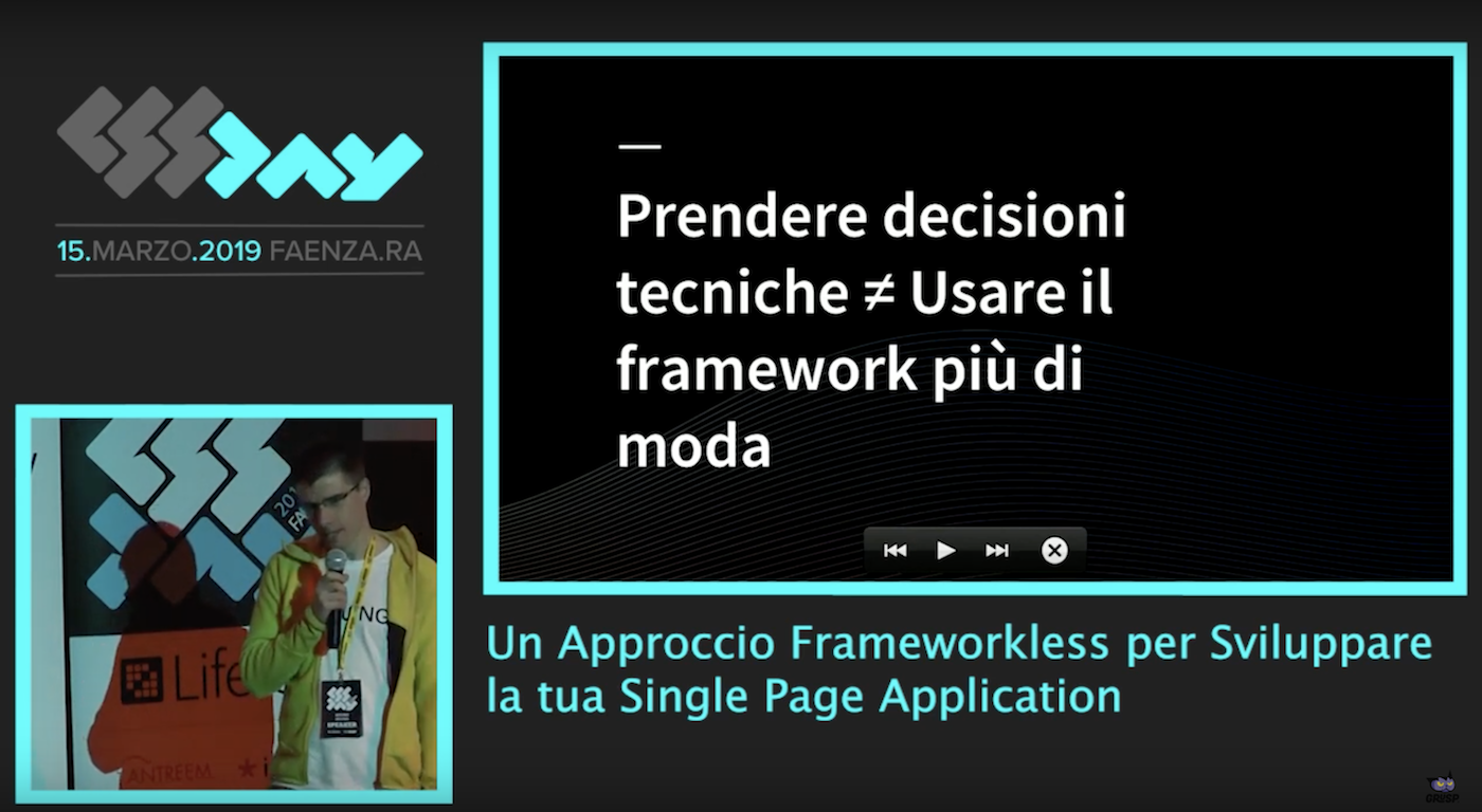 approccio frameworkless sviluppare single application