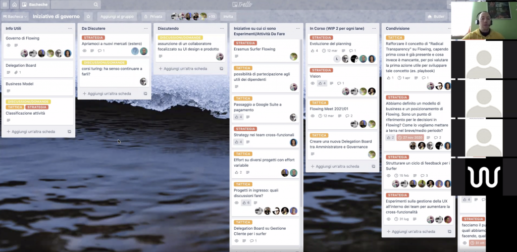 board Trello con alcune iniziative