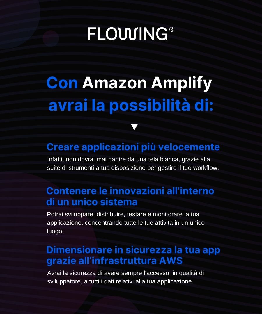 Con Amazon Amplify  avrai la possibilità di: